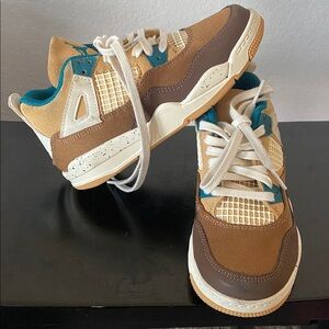 Kids Brown and Blue Sneakers